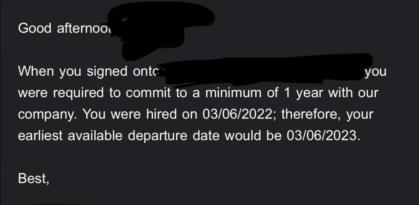 &quot;therefore, your earliest available departure date would be 03/06/2023.&quot;