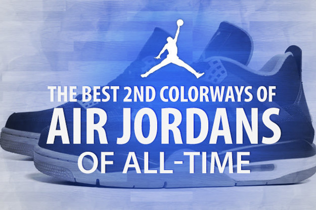 two different color jordans
