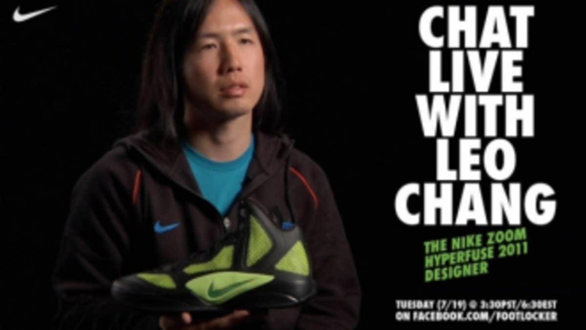 One of the top sneaker designers in the game today, Nike Basketball's Leo Chang is scheduled to sit down for another live Facebook chat this Tuesday.