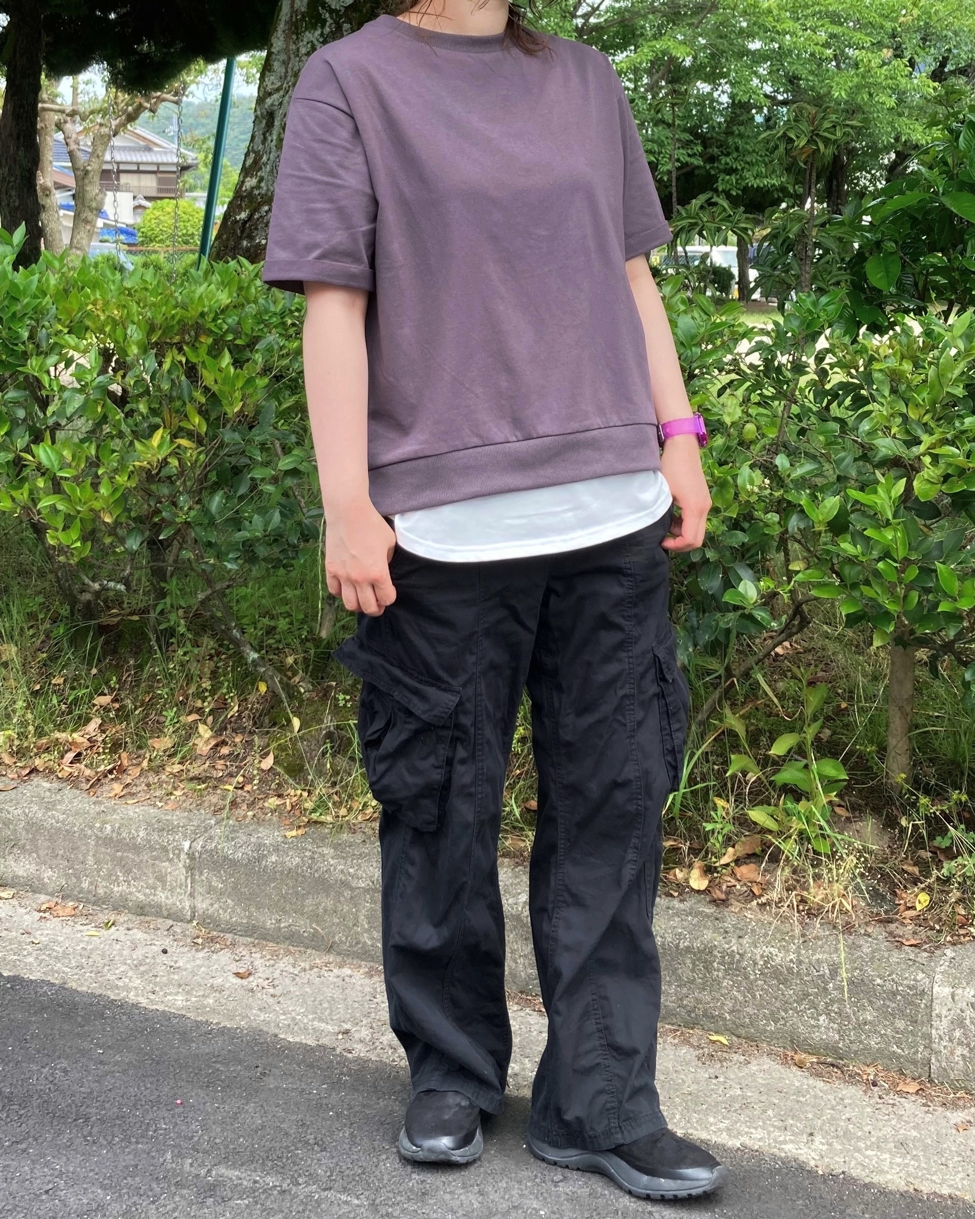 GLOBAL WORK(グローバルワーク)のオススメのTシャツ「ヘビロッTフェイクレイヤー半袖」のコーディネート