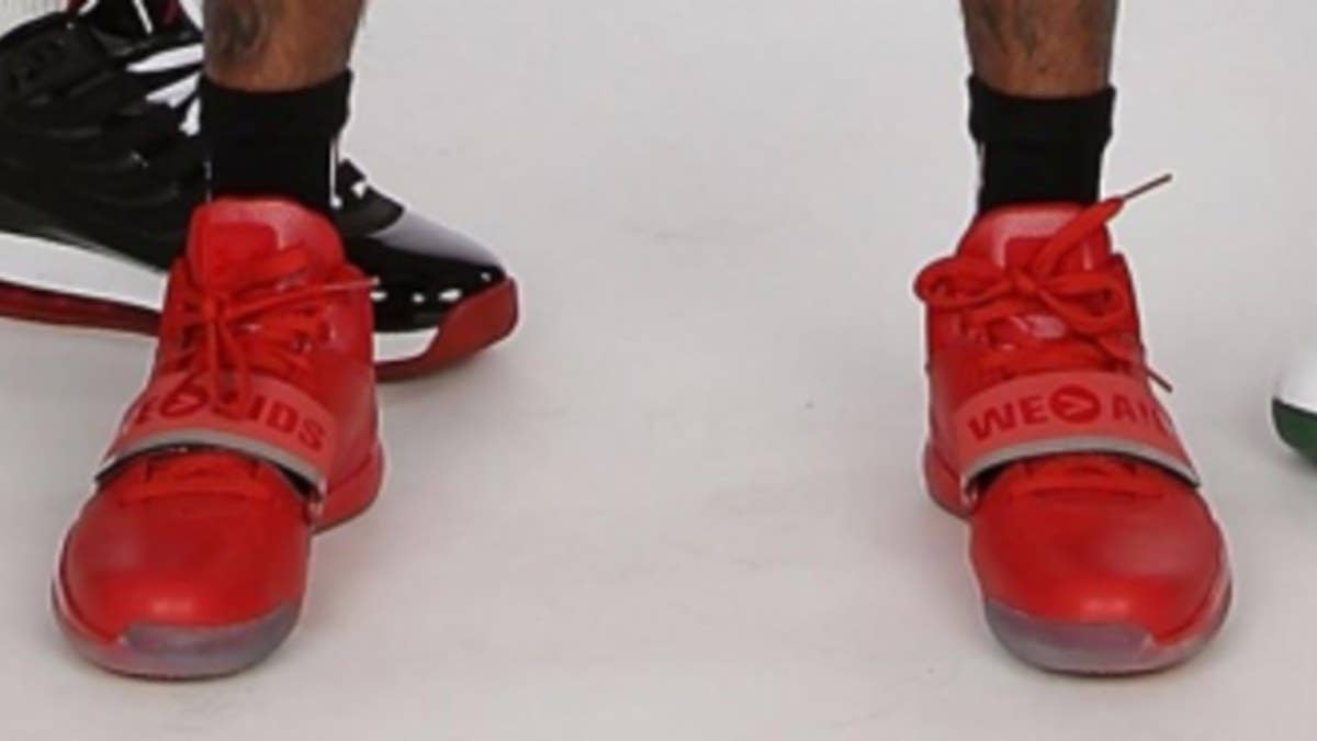 Brandon jumps right in with a new all red "WE > AIDS" themed PE of his signature Bloodline for media day.