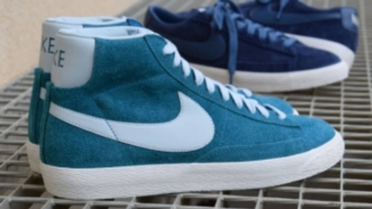 The always dependable Blazer Mid is introduced in a turquoise colorway for the upcoming summer months.