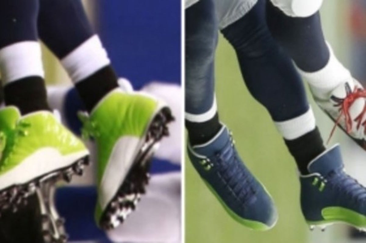 Earl Thomas' Air Jordan 12 'Seattle Seahawks' PE Cleats