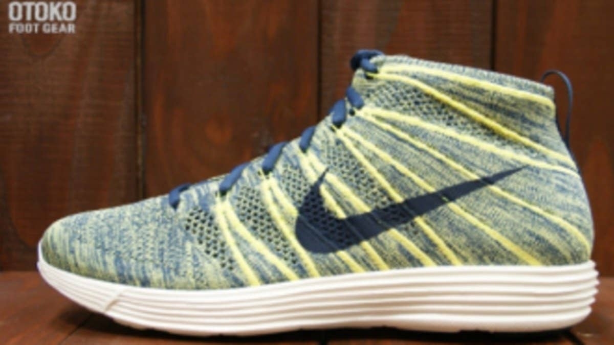 The Lunar Flyknit Chukka continues to impress this summer with this all new Squadron Blue/Electric Yellow colorway recently hitting the web.