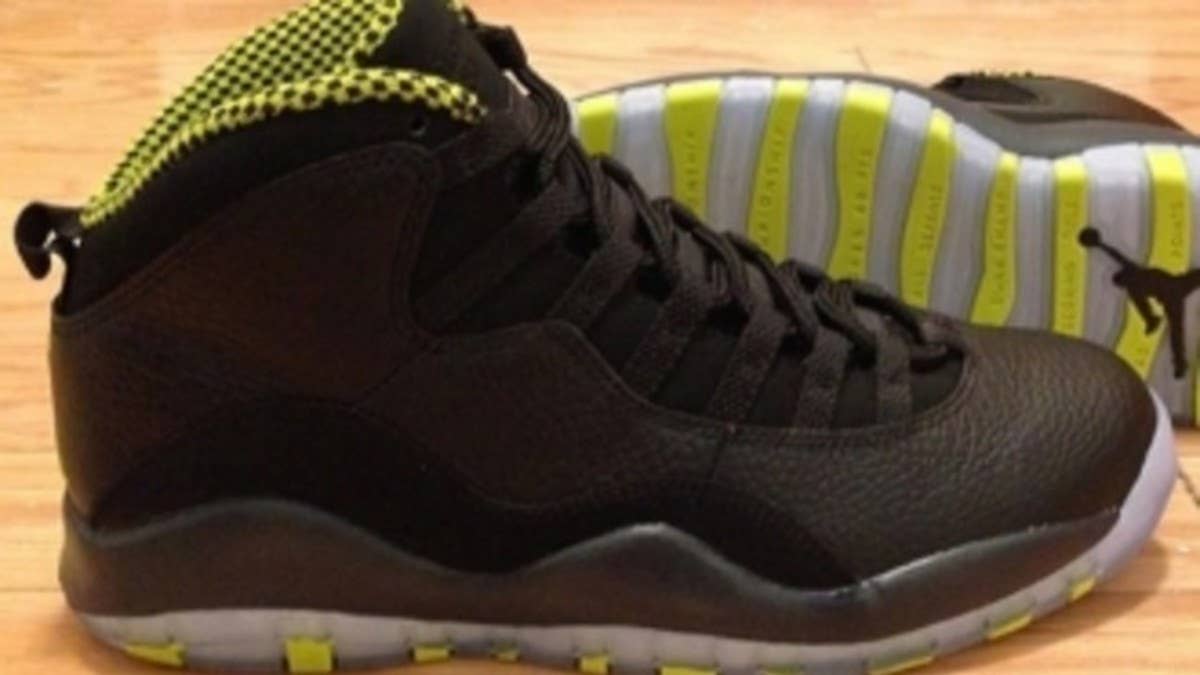 Venom green will lead the way on this all new look for the Air Jordan 10 Retro.