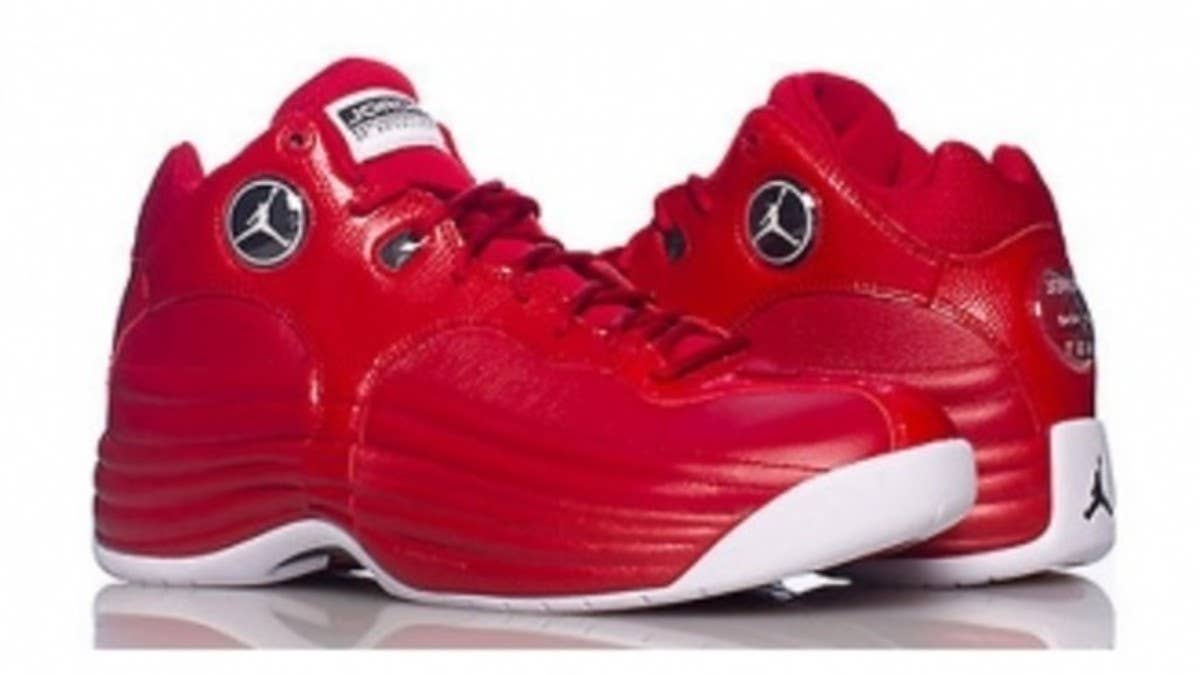 The Jordan Jumpman Team 1 surfaces in a new red-based colorway, following the same cues as the 'Sport Blue' pair that hit retail earlier this month.