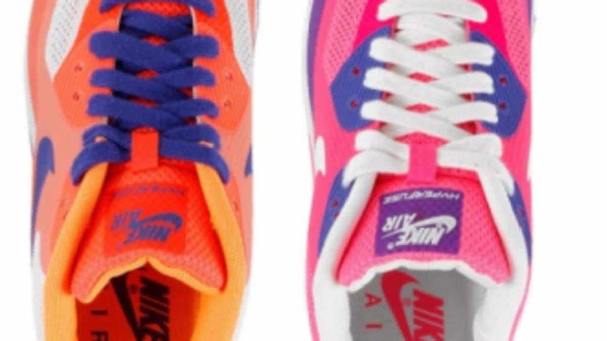 Footwear options for the ladies continue to impress in 2013 with the arrival of these two all new Air Max 90 Hyperfuse  colorways.