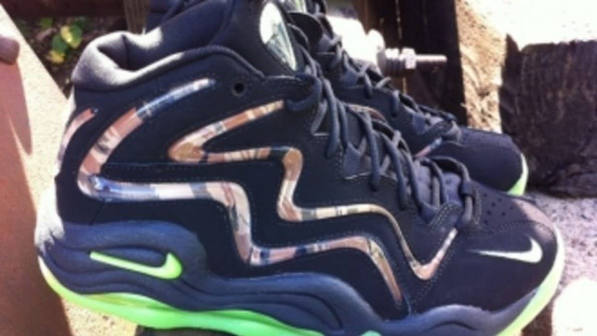 Camouflage accented colorway of Scottie Pippen's first sig releasing this weekend.
