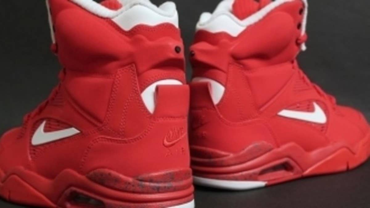 Here's a look at the upcoming 'University Red' Air Command Force, which of course, makes plenty use of Nike's color of the moment.