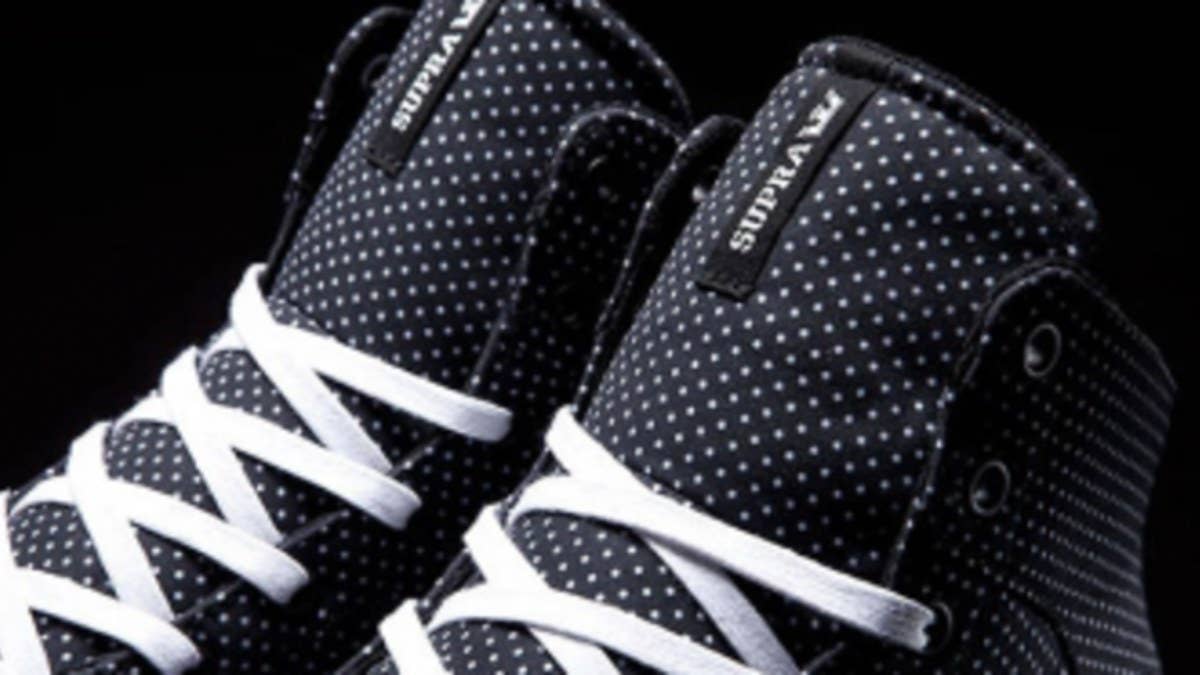 Now available is a new SUPRA Cuttler, dressed in full polka-dot printed black nylon.