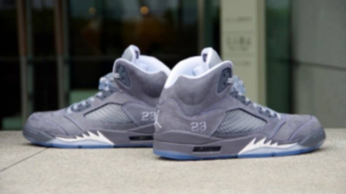 The anticipation continues to grow for the upcoming release of the 'Wolf Grey' Air Jordan Retro 5 next month.