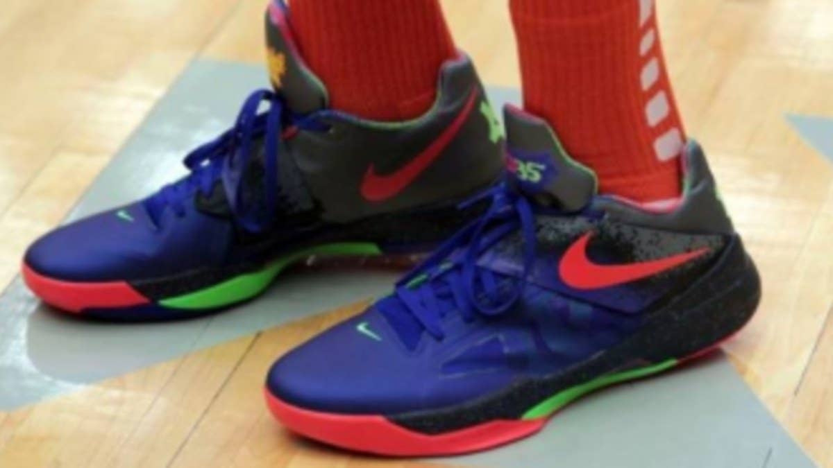 Nike captures Durant's youthful enthusiasm for the game of basketball with a NERF-inspired colorway of the KD IV.