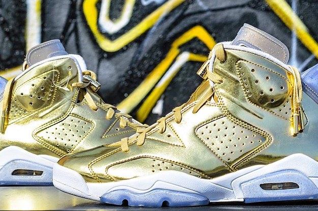 Spike Lee s Crazy Gold Air Jordans Are Up For Sale Complex