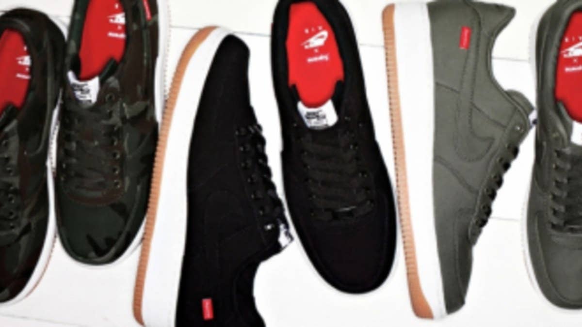 Supreme New York and Nike Sportswear come together to celebrate 30 years of the Air Force 1 with the NYC squad designing three smooth looks for the AF1 Low.  