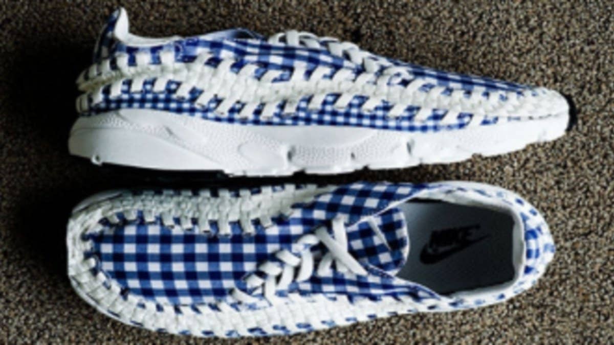 Gingham material dominates the upper on these two new upcoming releases of the Footscape Woven Freemotion.