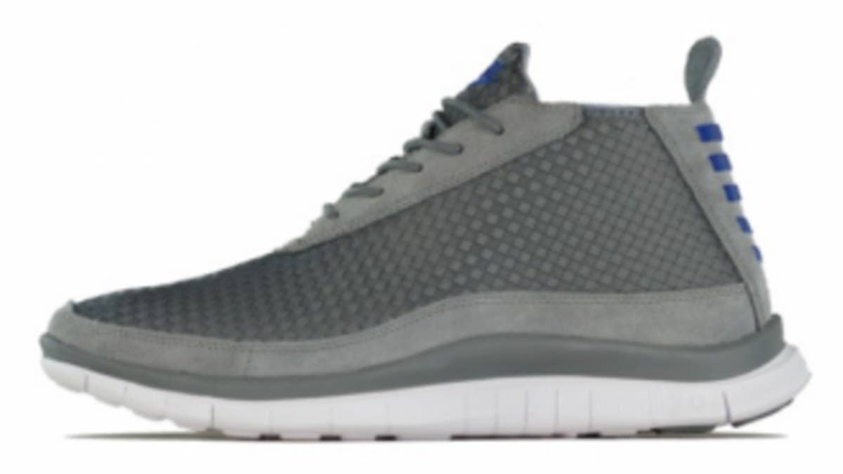 Nike will release the new Free Woven Chukka this spring in an interesting Cool Grey / Hyper Blue combination.