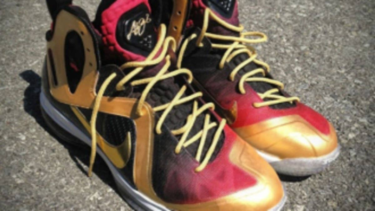 Not in any mood to wait for a future "MVP" LeBron 9 release, sneaker customizer Mache created a pair of his own.