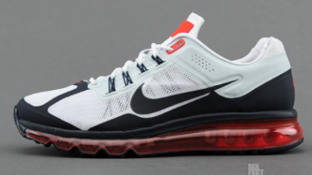 Nike Sportswear presents the Nike Air Max 2013 EXT in White / Dark Obsidian / University Red, inspired by one of the most iconic Air Max 1 colorways.