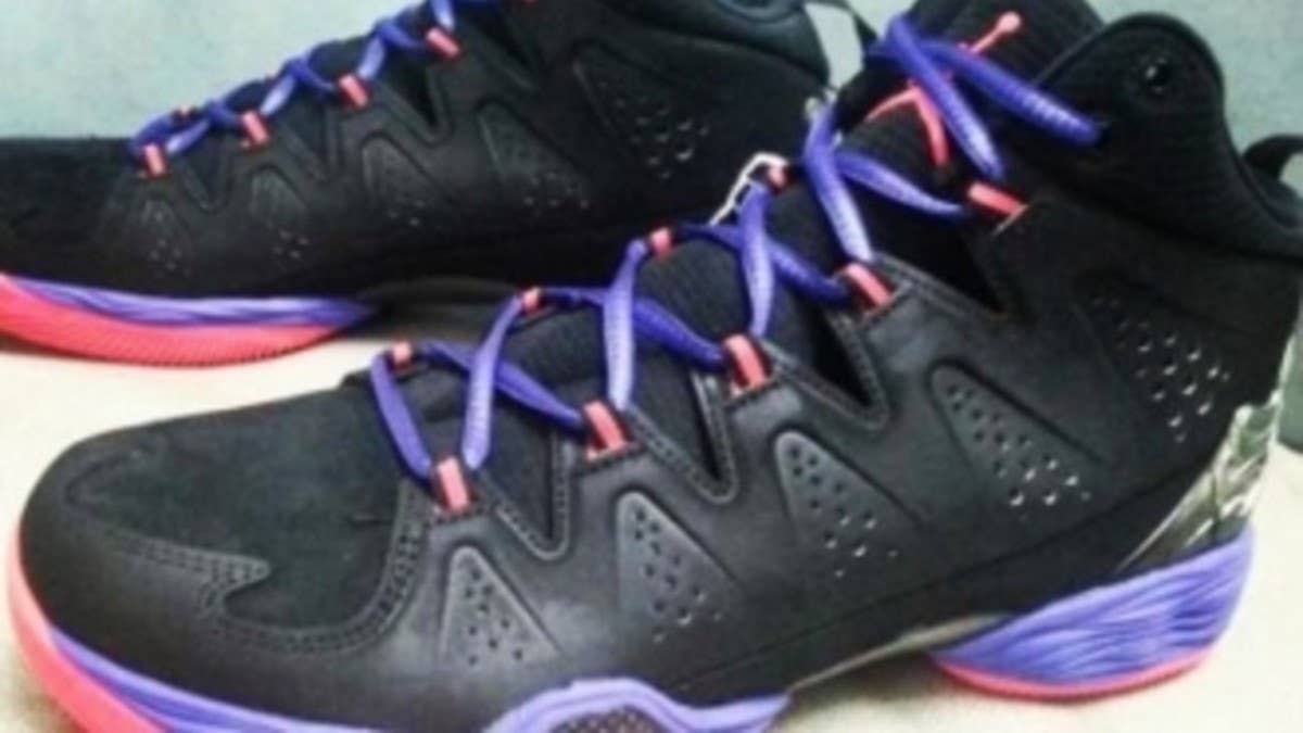 A color scheme originated over the Air Jordan VII is put to use over this season's Melo M10 by the Jordan Brand.