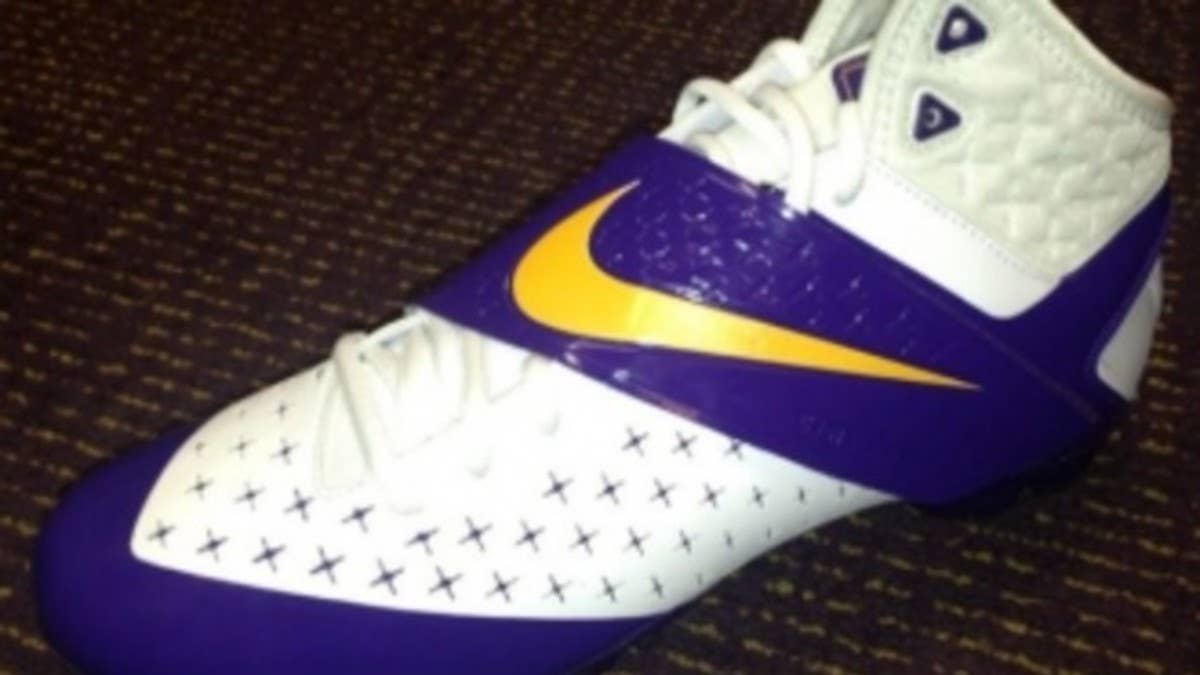 Before Calvin Johnson makes his season debut next week, his signature Nike cleat will hit the turf this weekend as college programs like LSU lace up custom pairs for their openers.