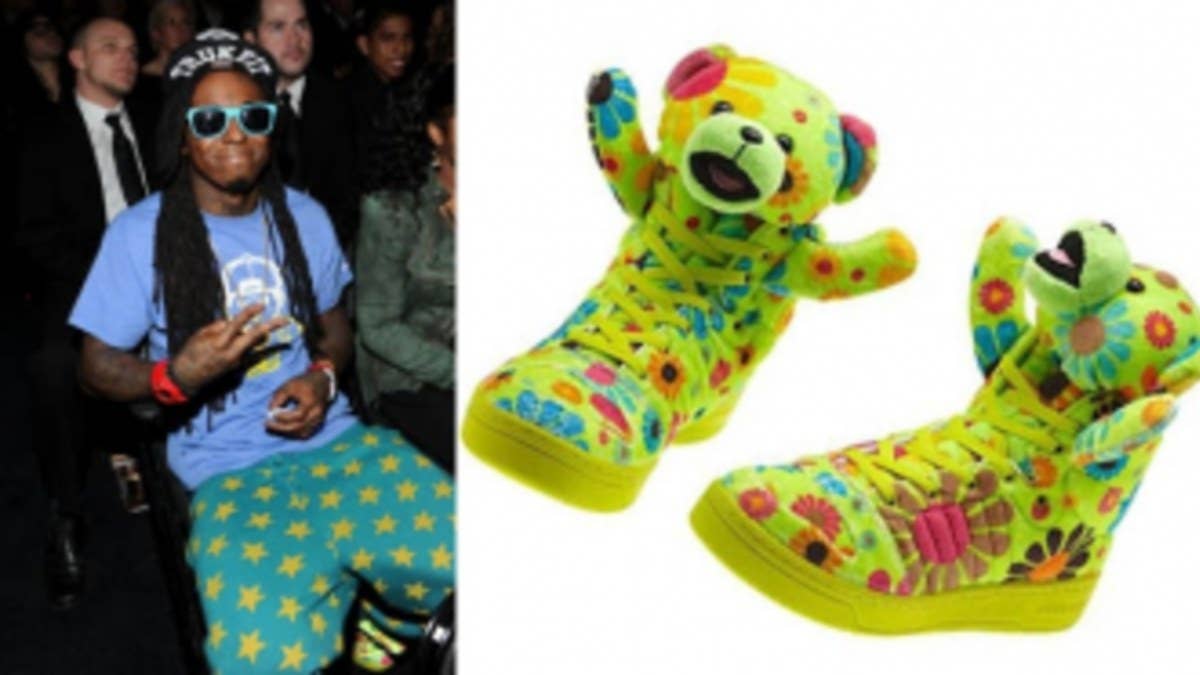 Lil' Wayne laced up the upcoming "Flower Power" JS Teddy Bears in dance music celebration.