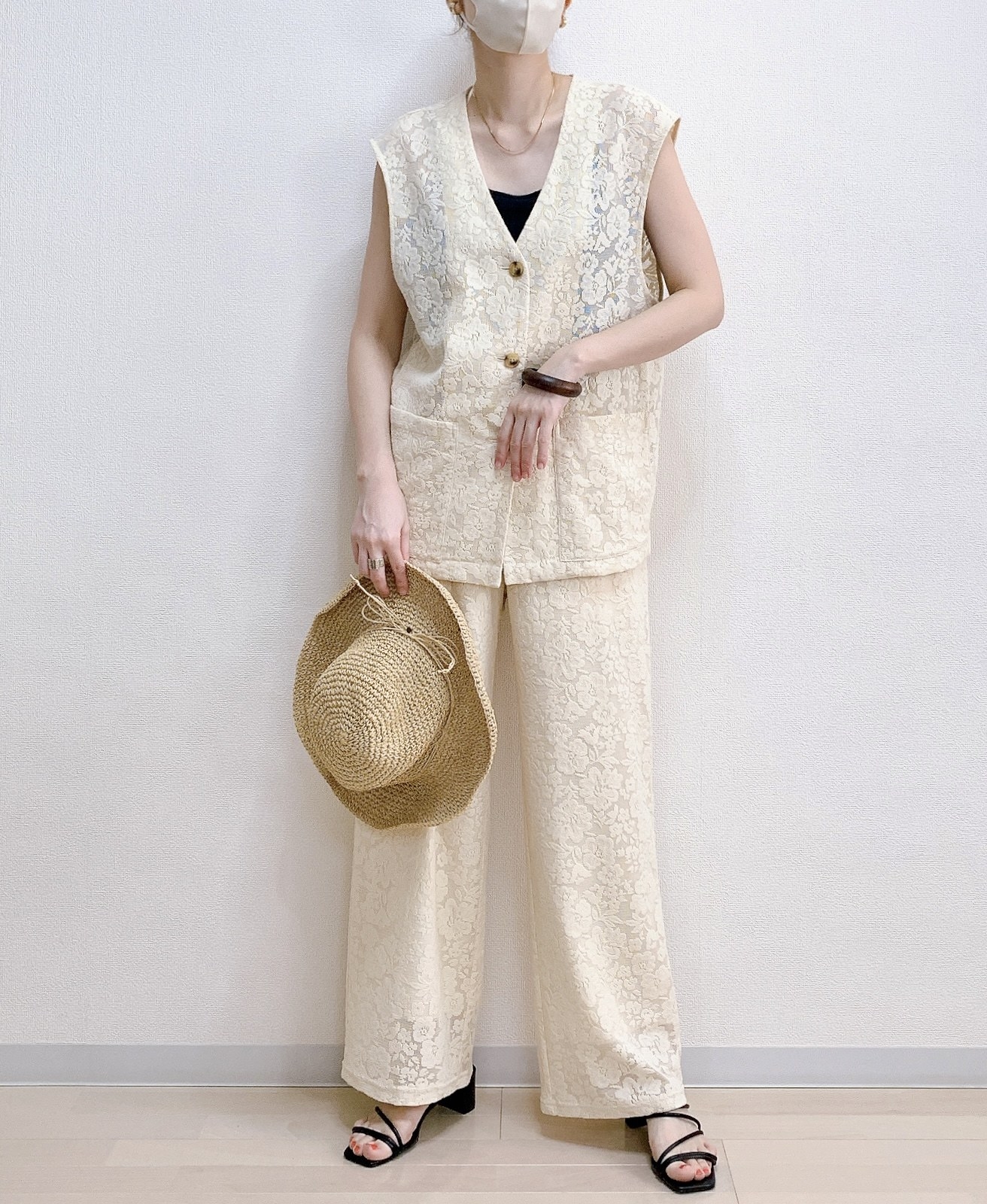 GU(ジーユー)のおすすめのレディースアイテム「レースイージーパンツ+E(セットアップ可能)」