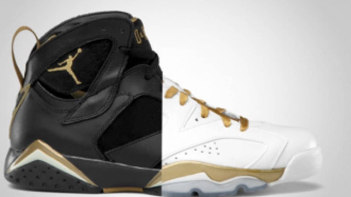 As we near this weekend's highly anticipated release date, here's an official look at the upcoming Air Jordan Golden Moments Pack.