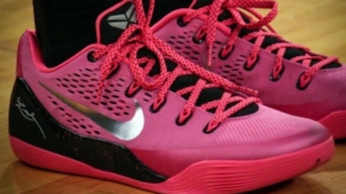 The WNBA continues to show support in the fight against breast cancer, as players compete in pink uniforms and lace up matching sneakers and accessories.