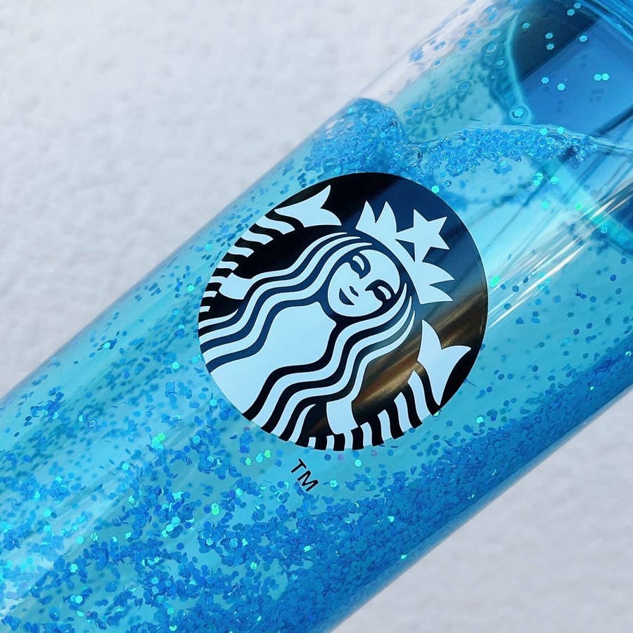 レア 海外 スターバックス ライトブルー キラキラ スタッズタンブラー 