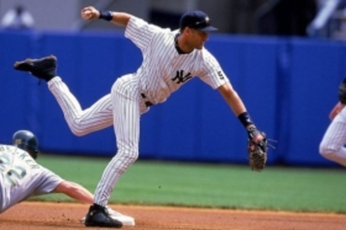 Derek Jeter of the New York Yankees wearing Nike/Jumpman batting