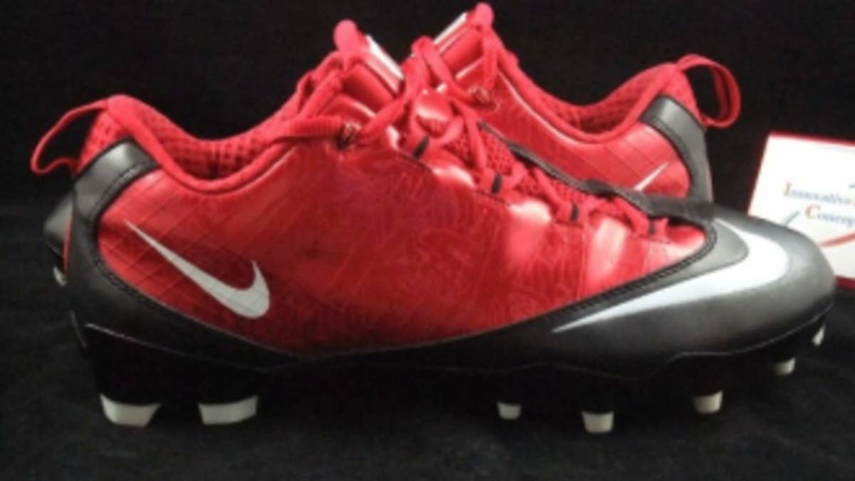A look at the cleats the Ohio State Buckeyes wore with their Pro Combat uniforms against Michigan last November.