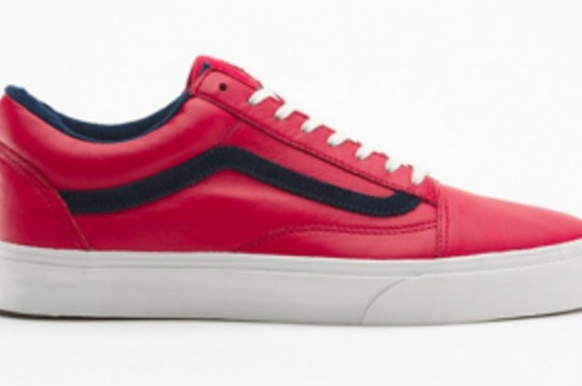 vans old skool red leather