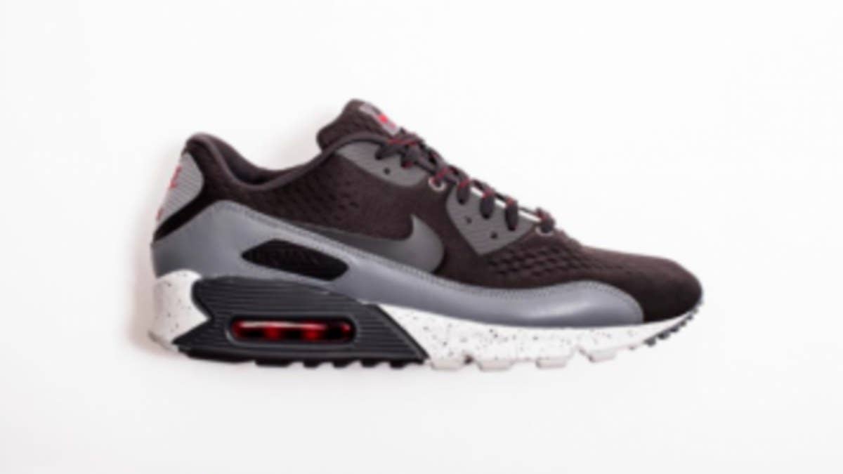 Nike Sportswear will debut a new Engineered Mesh version of the Air Max 90 next spring, shown here in an upcoming Black / Grey / Red colorway.
