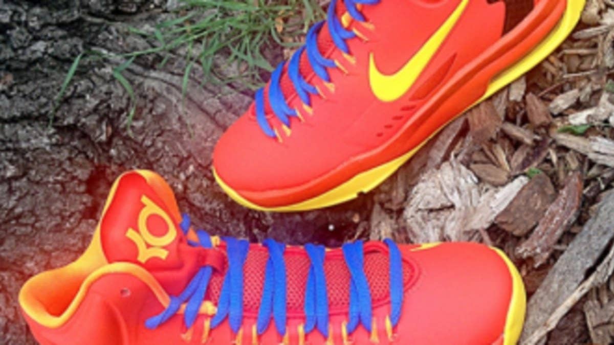 The younger generation of Kevin Durant fans are treated to another KD V utilizing some of the Thunder's most vibrant team colors.
