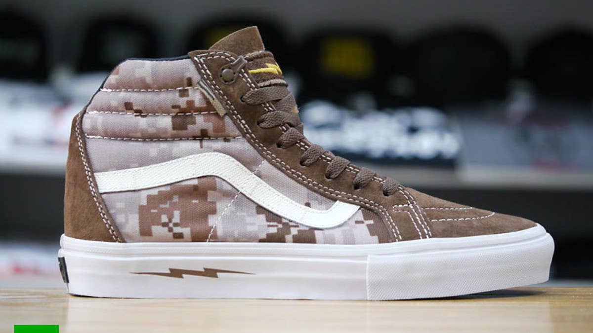 The new DEFCON x Vans Syndicate Sk8-Hi Notchback Pro S 'Digital Camo' is now available at Syndicate retailers.