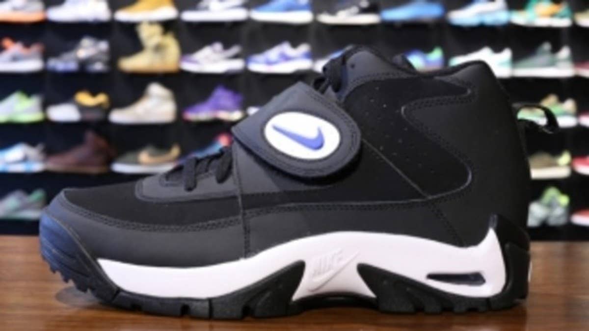The Junior Seau endorsed Air Mission hits retailers in a clean Black/White-Royal colorway.