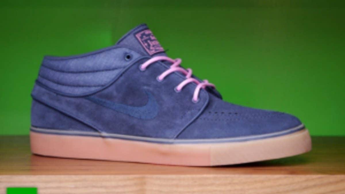 Nike Skateboarding's January 2013 collection is led by the SB Stefan Janoski in a number of clean looks including this all new mid top in blue and pink.  