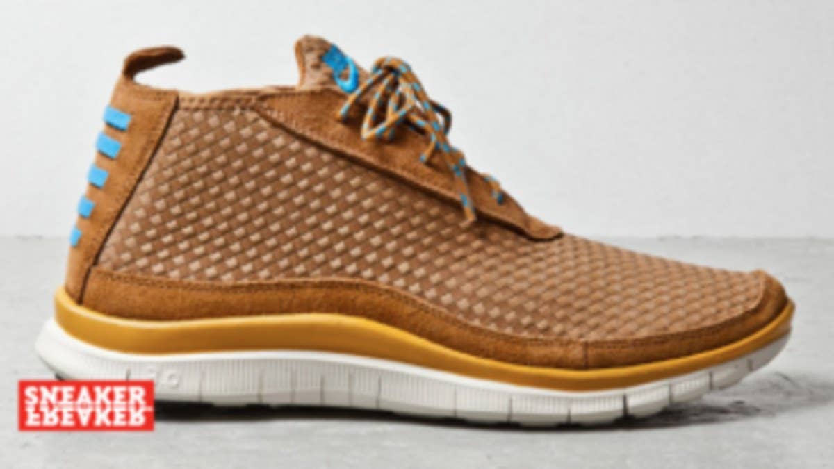 The unique Nike Free Woven Chukka returns in a new Ale Brown / Blue Hero colorway.