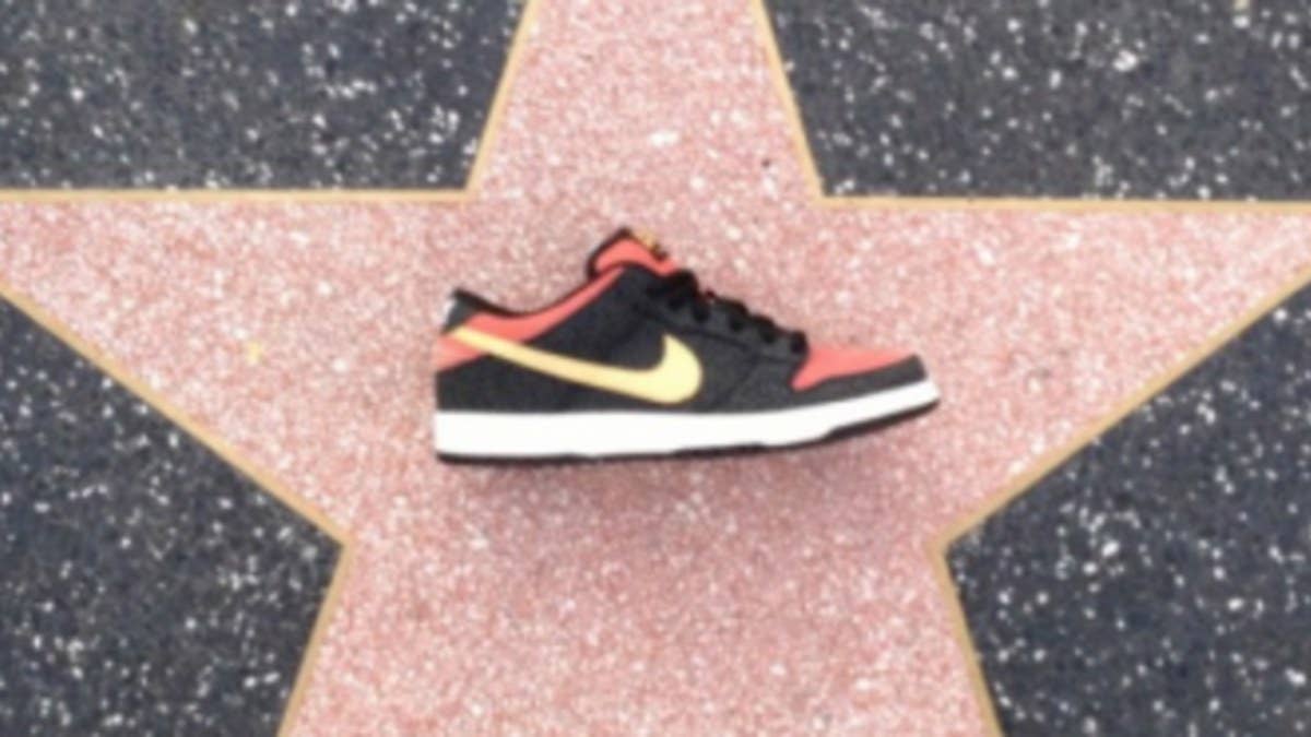 Brooklyn Projects unveiled new images of their upcoming collaboration with Nike SB tonight, revealing a Dunk Low inspired by the Hollywood Walk of Fame.