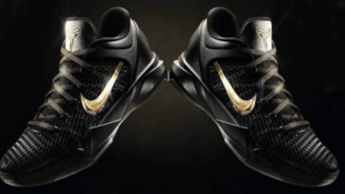 This sleek, black-based colorway of the Nike Zoom Kobe VII Elite will be the footwear choice of the "Masked Mamba" on the road during the NBA postseason.