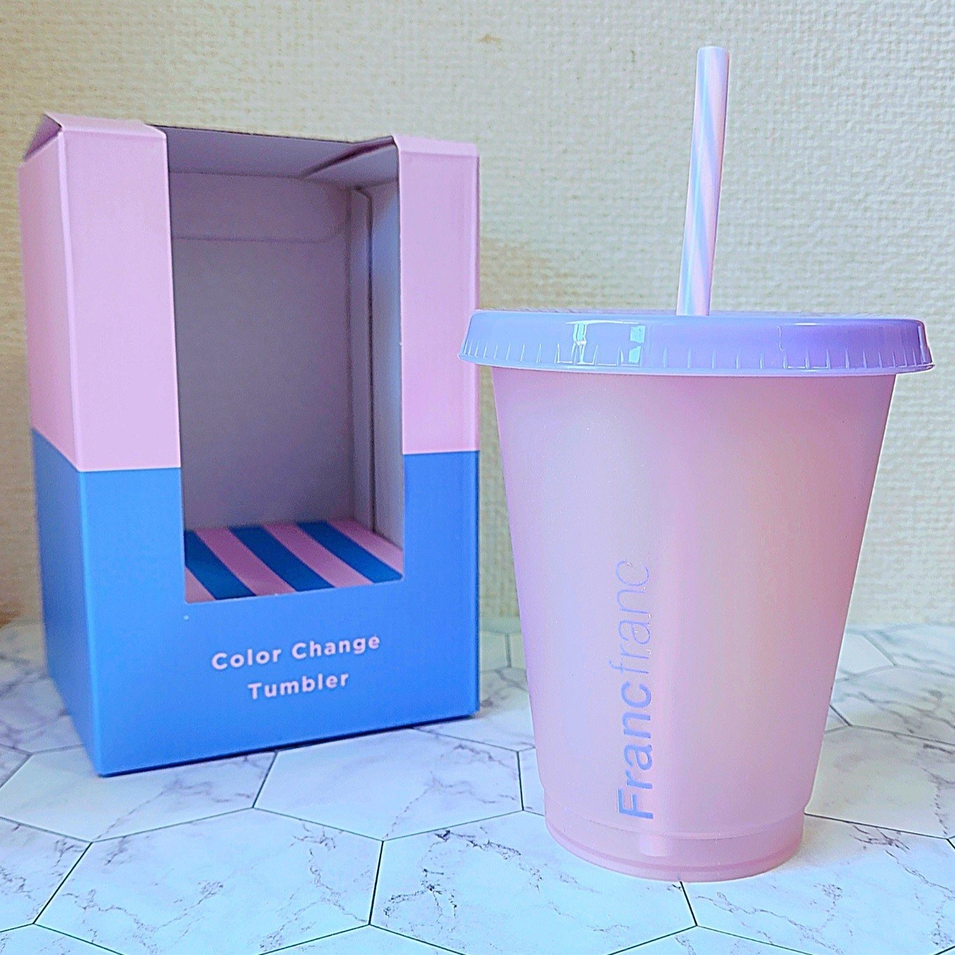 Francfranc（フランフラン）のオススメのタンブラー「カラーチェンジ タンブラー S ライトピンク」