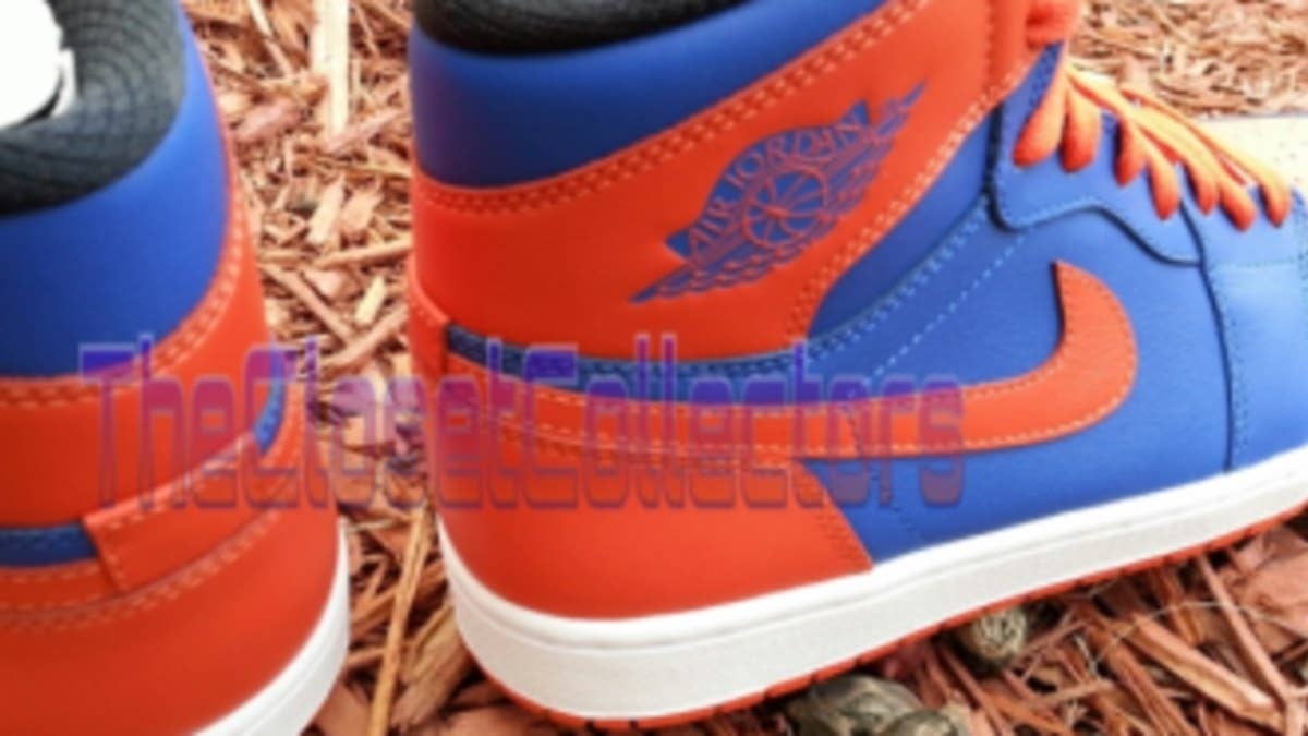 Today's detailed look at this upcoming release of the Air Jordan 1 Hi Retro reveals a unique Carmelo Anthony and New York Knicks inspiration.  