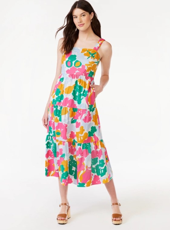 floral dress on model