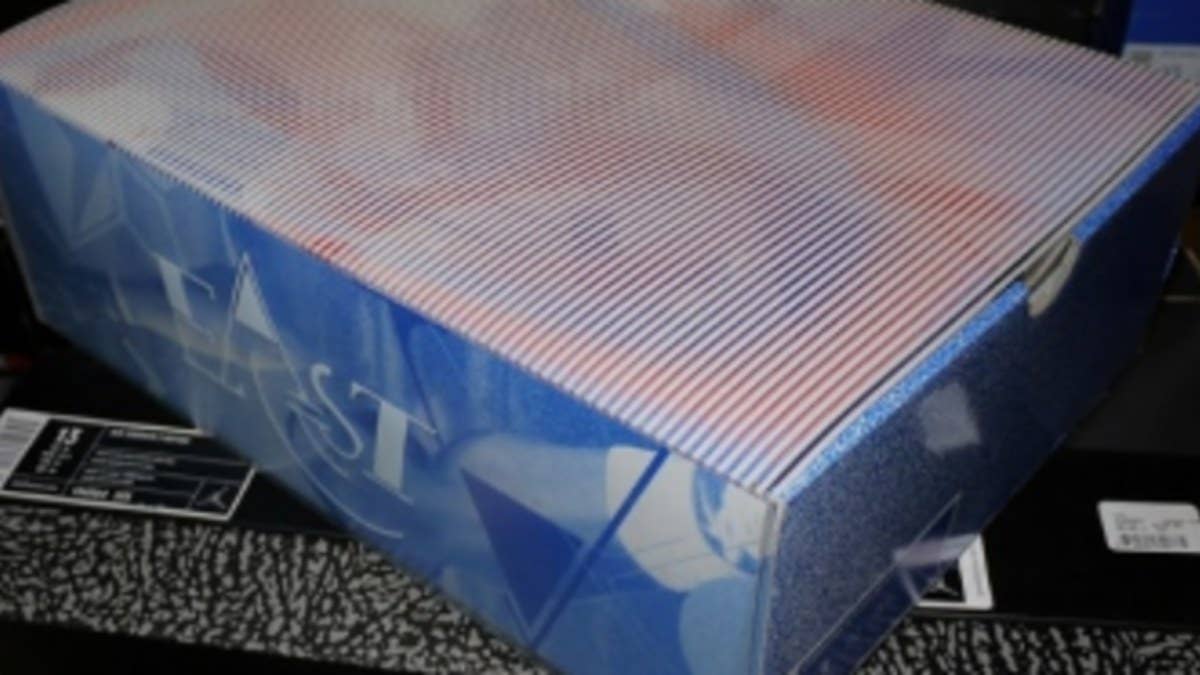 LeBron's All-Star shoe will come with an Eastern Conference themed shoebox. 