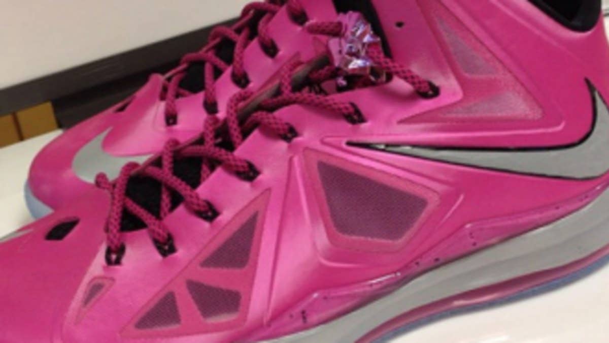 The standard version of LeBron's tenth sig surfaces in the Breast Cancer Awareness Kay Yow colorway.