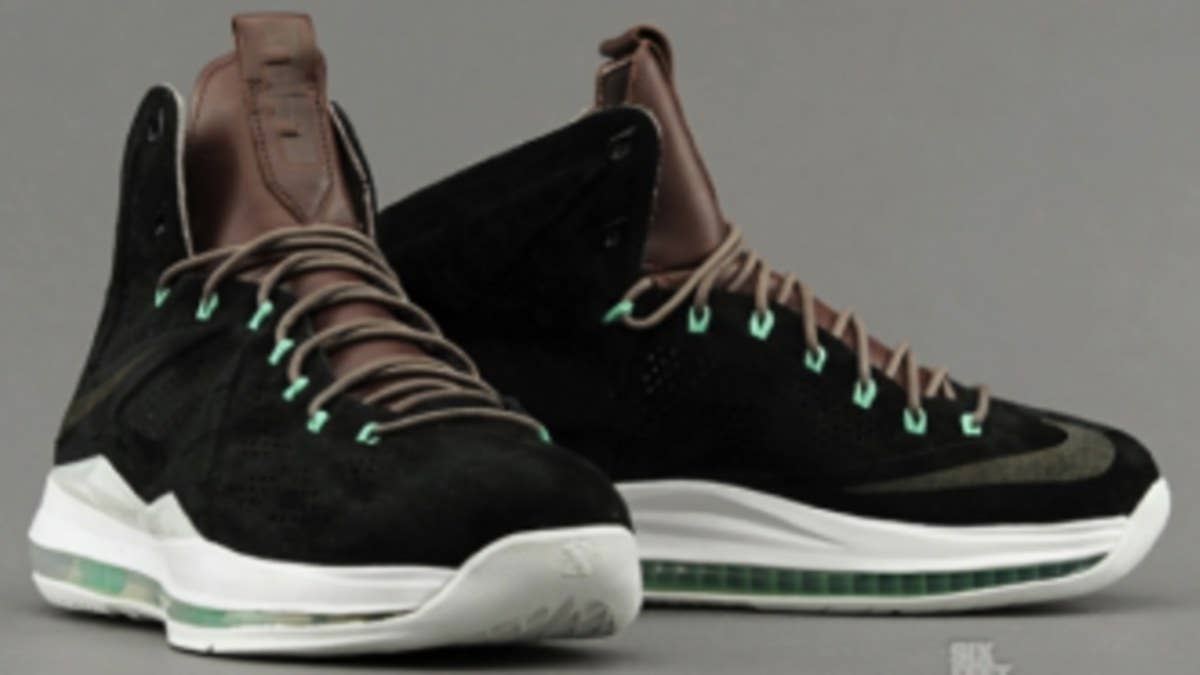 The much-anticipated Nike LeBron X EXT in Black / Black / Dark Field Brown / Tourmaline will soon release at select Nike retailers.