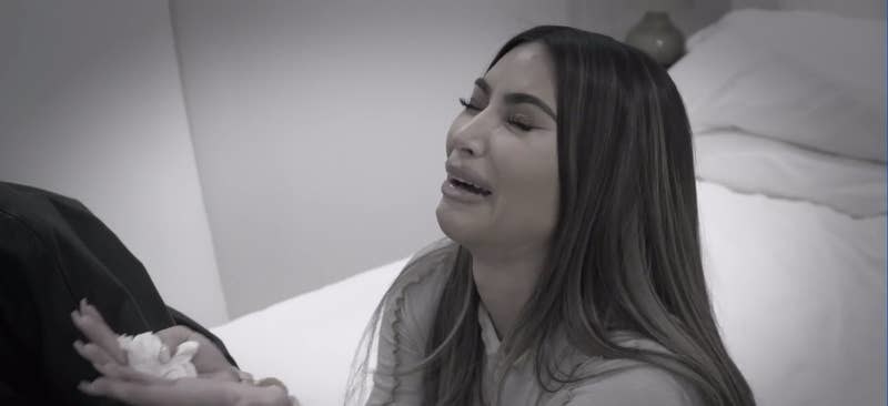 Closeup of Kim crying