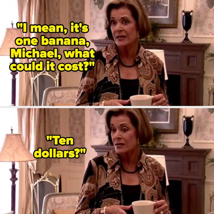 person asking if a banana costs Ten dollars