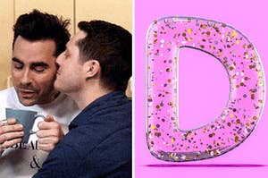 david and patrick from glee on the left and the letter D on the right