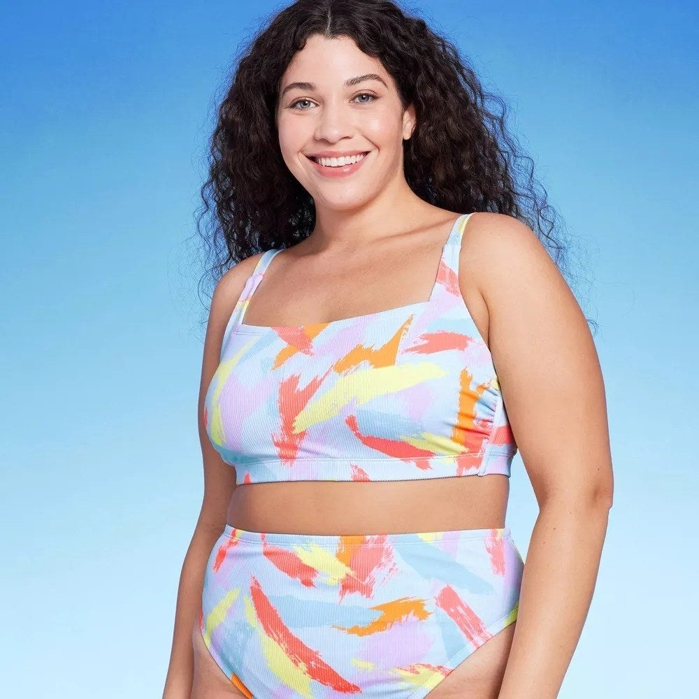 target plus size bathing suit tops